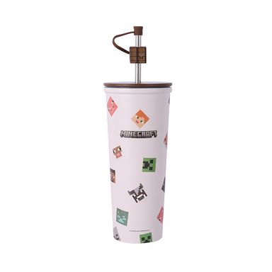 Tomatodo de acero con sorbete de minecraft 650 ml blanca -  Minecraft