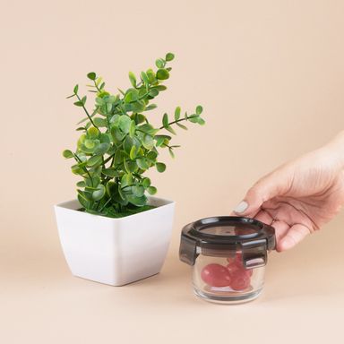 Taper para alimentos de vidrio mini de 150 ml -  Silver Gray
