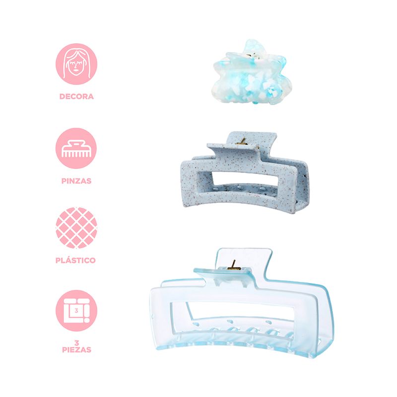 Set-de-pinzas-para-cabello-miniso-estrella-de-mar-y-rectangulo-azul-3-pzas-Miniso-3-27223