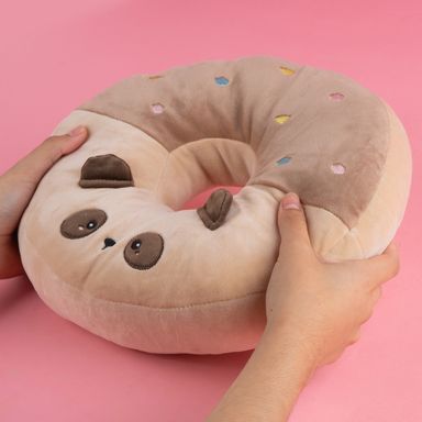 Peluche panda breakfast dona marrón serie mini family -  Miniso