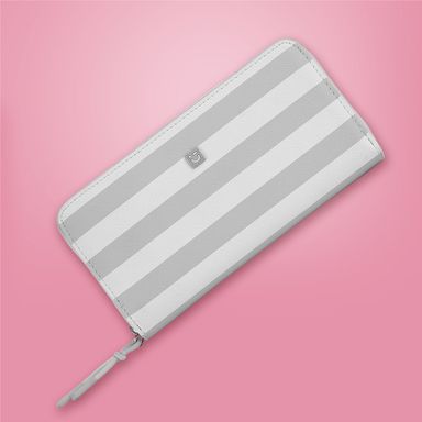 Cartera larga para mujer miniso serie rayas gris -  Miniso