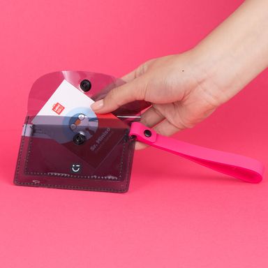 Tarjetero miniso serie clear plastic negro -  Miniso