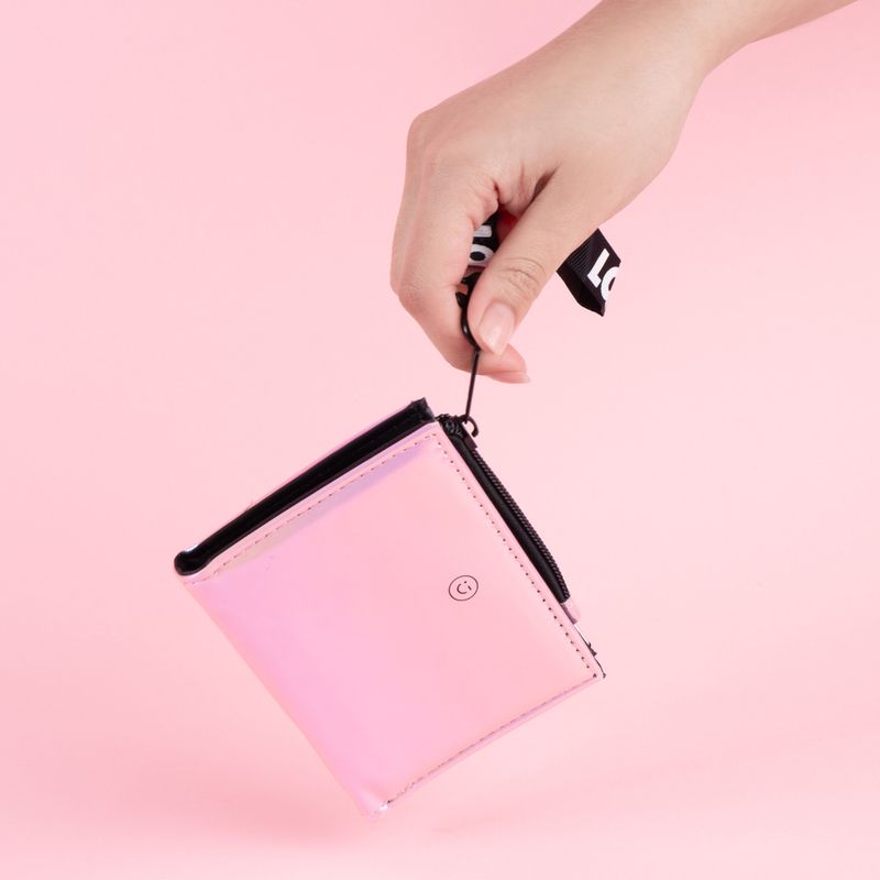 Cartera-de-moda-corta-para-mujer-hologr-fica-rosa-Miniso-2-27349