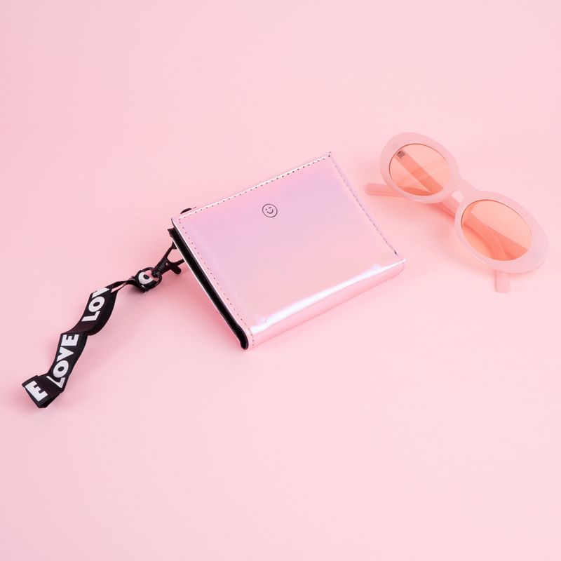 Cartera-de-moda-corta-para-mujer-hologr-fica-rosa-Miniso-7-27349
