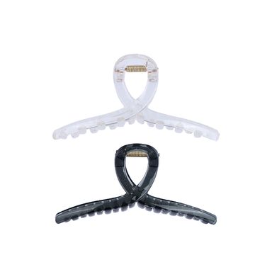 Set de pinzas para cabello miniso ola transparente blanco y negro 2 pzas. -  Miniso