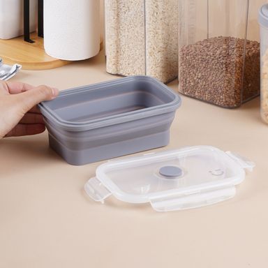 Taper para alimentos plegable de silicona de 540 ml gris -  Silver Gray