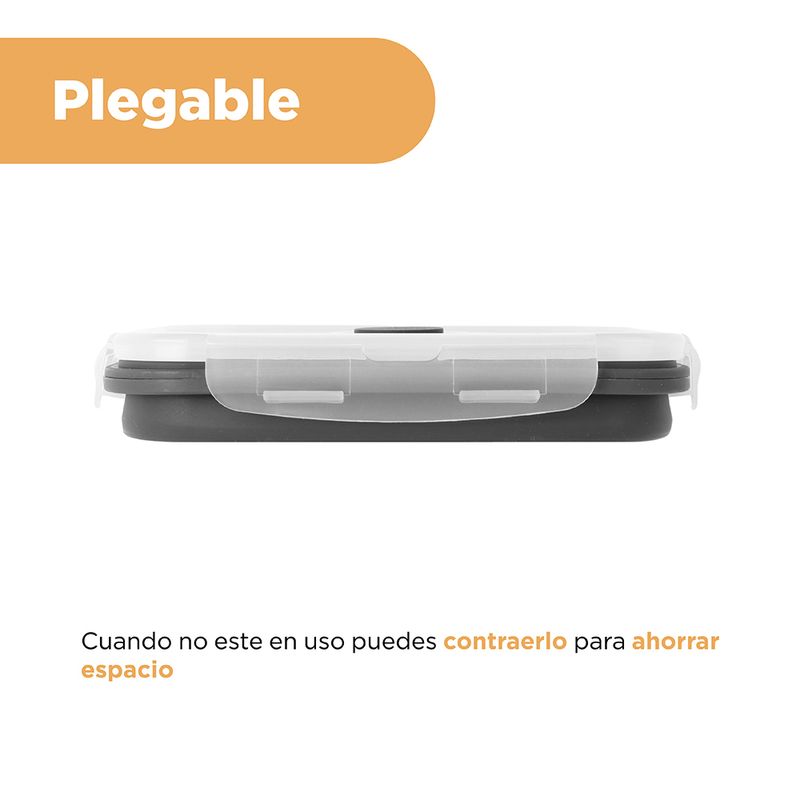Taper-para-alimentos-plegable-de-silicona-de-540-ml-negro-Silver-Gray-7-27736
