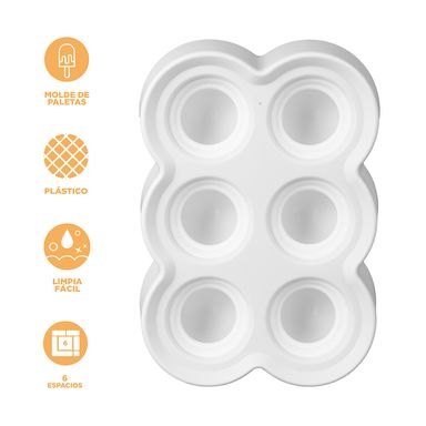 Molde para paletas de 6 rejillas serie gris plateado -  Silver Gray
