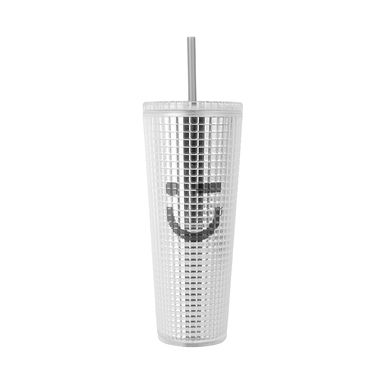 Tomatodo de plástico de doble capa con sorbete serie silver grey 775 ml -  Silver Gray