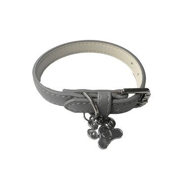 Collar reflectante gris pequeño como colgante de pata -  Silver Gray