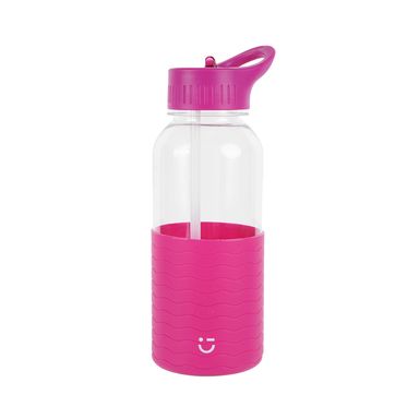 Tomatodo de plástico con asa y funda de color solido 1000 ml rojo rosa - Miniso