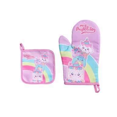 Set de guante y agarradera para cocina miniso colección mis pastelitos unicornio -  Mis Pastelitos