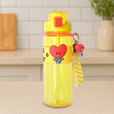 Tomatodo de plástico de colección bt21 con correa y funda 800 ml tata amarillo -  BT21