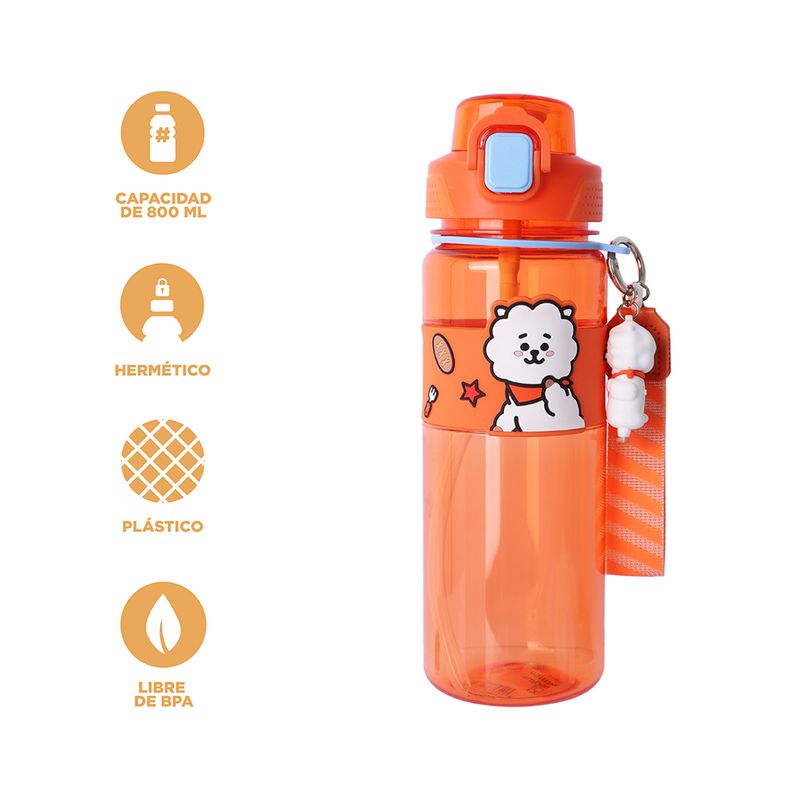 Tomatodo-de-pl-stico-de-colecci-n-bt21-con-correa-y-funda-800-ml-rj-naranja-BT21-3-28271