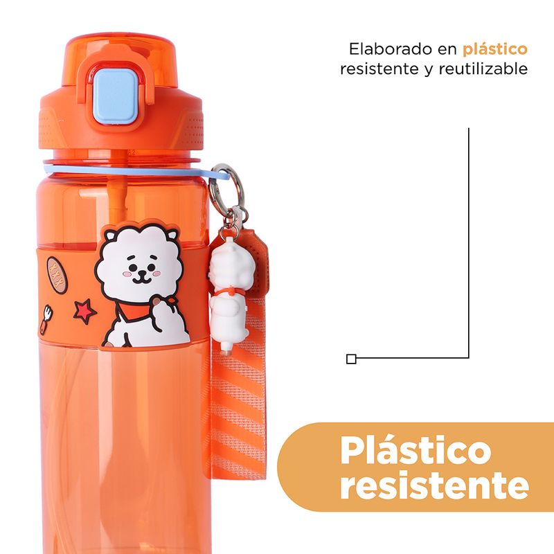 Tomatodo-de-pl-stico-de-colecci-n-bt21-con-correa-y-funda-800-ml-rj-naranja-BT21-6-28271