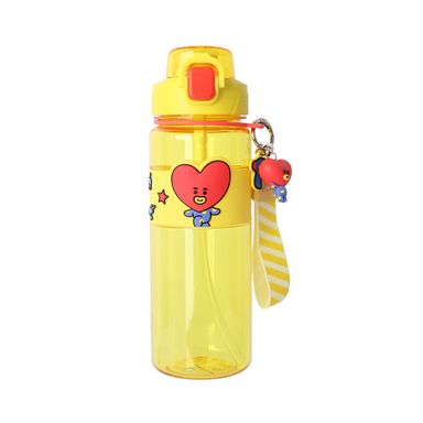 Tomatodo de plástico de colección bt21 con correa y funda 800 ml tata amarillo -  BT21