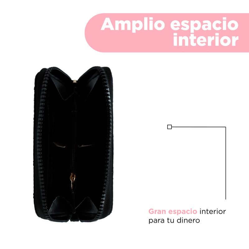 Cartera-mediana-para-mujer-miniso-serie-hojas-acolchado-negro-Miniso-5-28150
