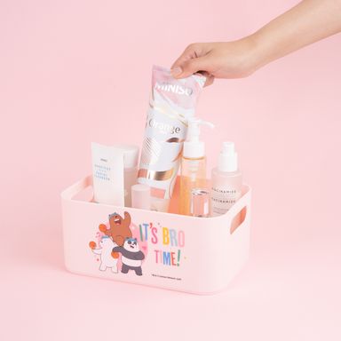 Organizador de plástico L color rosa -  We Bare Bears