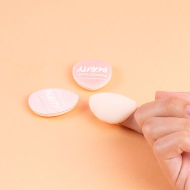 Mini esponjas de maquillaje peach pink series 3 piezas -  Miniso