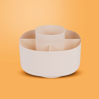 Organizador de plástico giratorio de 5 compartimentos color blanco serie miniso -  Miniso