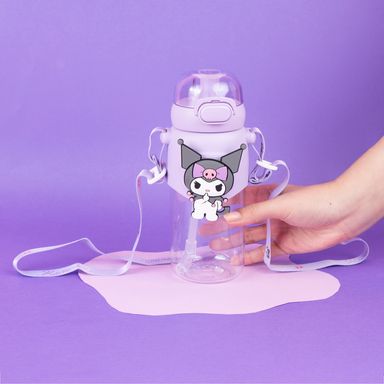 Tomatodo de plástico de agua con tapa y sorbete 600 ml kuromi serie sanrio color morado -  Sanrio