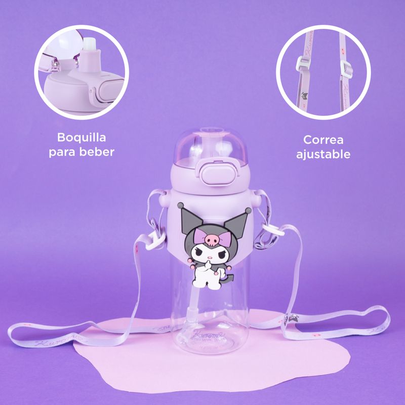 Tomatodo-de-pl-stico-de-agua-con-tapa-y-sorbete-600-ml-kuromi-serie-sanrio-color-morado-Sanrio-6-28194