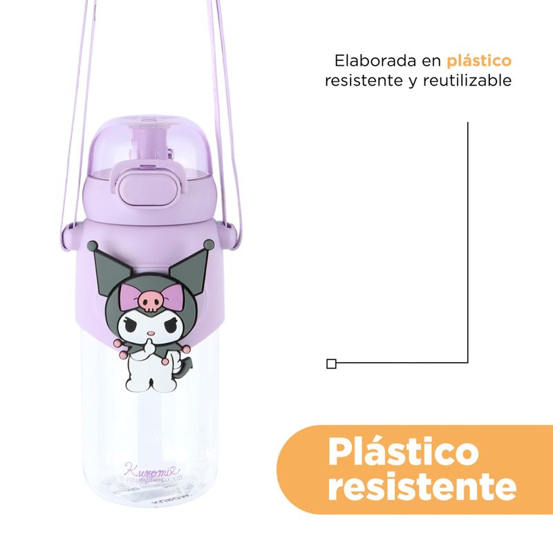 Tomatodo-de-pl-stico-de-agua-con-tapa-y-sorbete-600-ml-kuromi-serie-sanrio-color-morado-Sanrio-7-28194