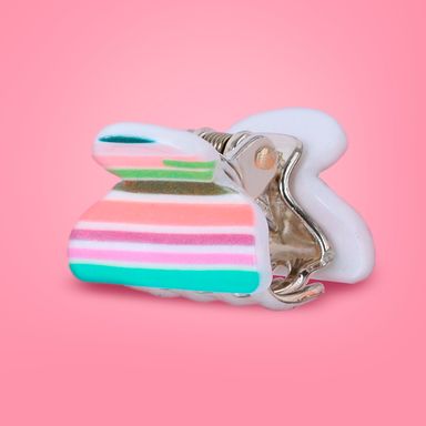 Pinza para cabello miniso mini lunitas rayadas 6pzas -  Miniso