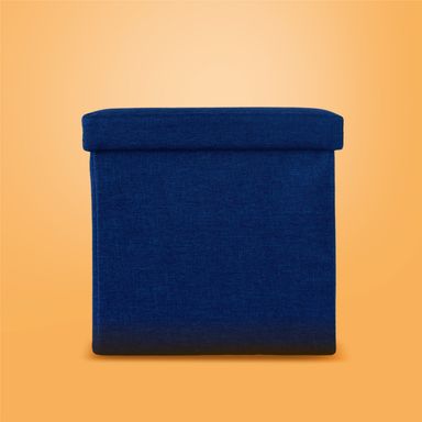Organizador de tela caja de almacenamiento otomana plegable cuadrada azul -  Miniso