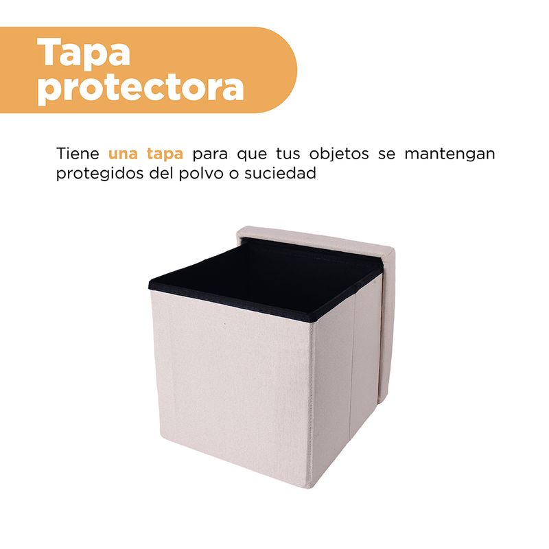 Organizador-de-tela-caja-de-almacenamiento-plegable-cuadrada-beige-Miniso-5-28264