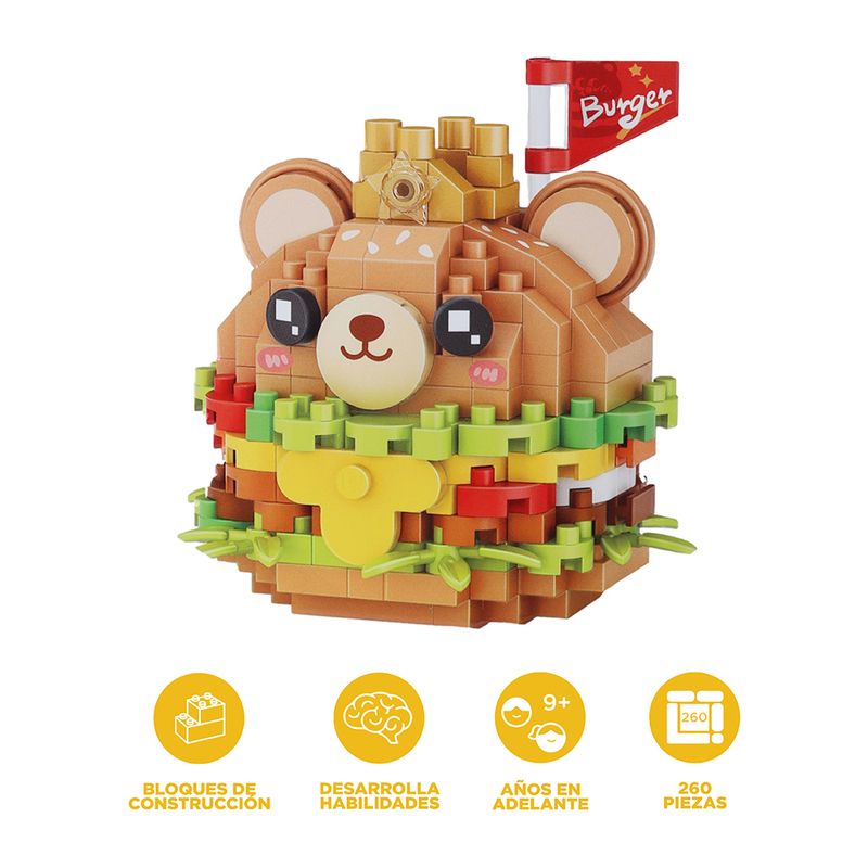 Bloques-happy-food-bear-burger-serie-miniso-Miniso-3-28311