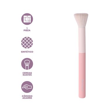 Brocha dentada para polvos durazno rosado -  Miniso