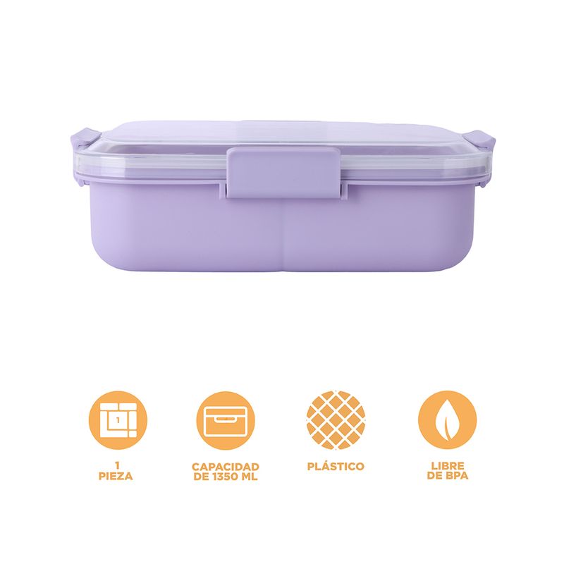 Taper-fiambrera-de-3-compartimentos-de-color-en-contraste-con-cuchara-1350-ml-p-rpura-Miniso-3-28380