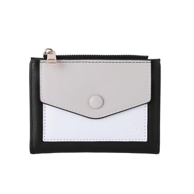 Cartera corta para mujer miniso bloques de color blanco y negro -  Miniso