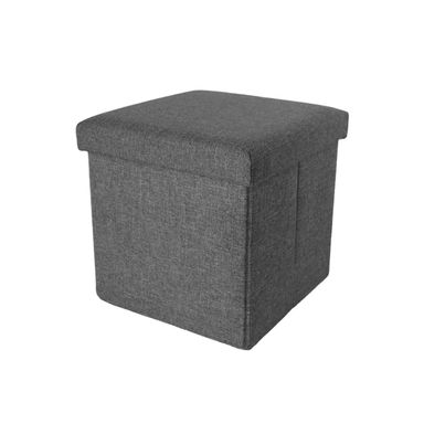 Organizador de tela caja de almacenamiento otomana plegable cuadrada gris -  Miniso