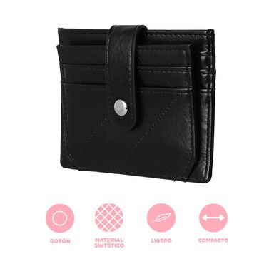 Tarjetero miniso lineas bordadas negro -  Miniso