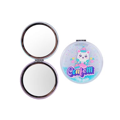 Espejo portátil glitter de doble cara de la serie mis pastelitos unicornio -  Mis Pastelitos