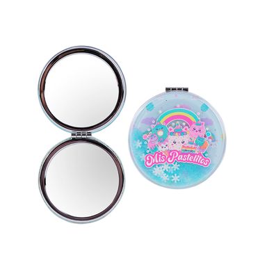 Espejo portátil glitter de doble cara de la serie mis pastelitos arcoíris -  Mis Pastelitos
