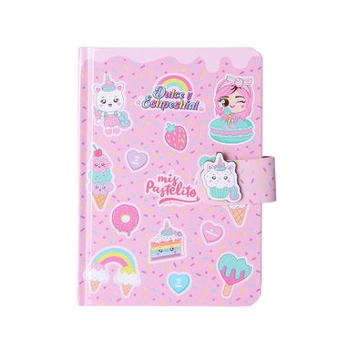 Libro de tapa dura con broche magnético 80 hojas serie mis pastelitos -  Mis Pastelitos