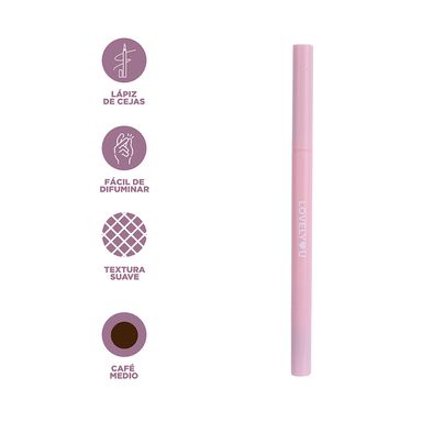 Lápiz de cejas koreano lovely u marrón medio -  Miniso