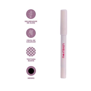 Delineador de ojos en gel koreano lovely u negro -  Miniso