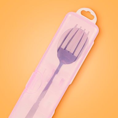 Cubiertos portátiles de estilo europeo púrpura con estuche -  Miniso
