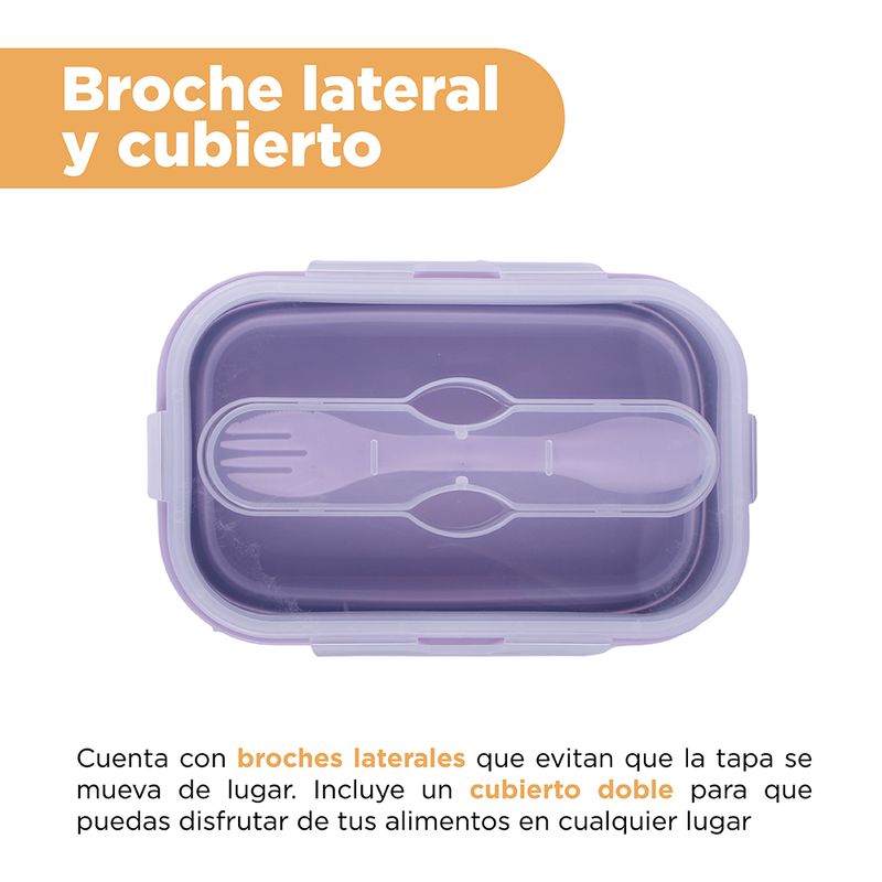 Taper-para-alimentos-plegable-de-silicona-de-color-solido-con-cuchara-1000-ml-p-rpura-Miniso-4-28131