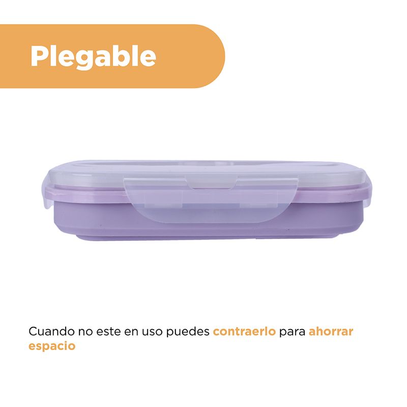 Taper-para-alimentos-plegable-de-silicona-de-color-solido-con-cuchara-1000-ml-p-rpura-Miniso-5-28131