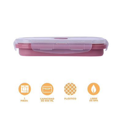Taper para alimentos plegable de silicona de color solido 800 ml rojo -  Miniso