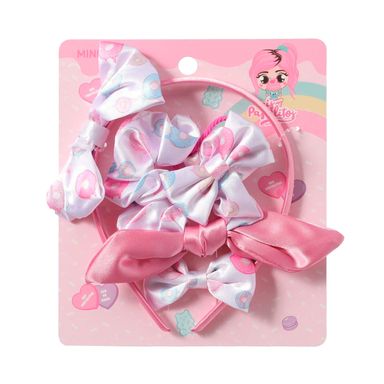 Set infantil de accesorios para cabello mis pastelitos vinchas y pasadores rosa y blanco -  Mis Pastelitos