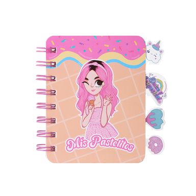 Libro encuadernado de alambre para marcapaginas 70 hojas 2 modelos surtidos serie mis pastelitos -  Mis Pastelitos