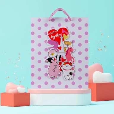 Bolsa de regalo 26cm x 11cm x 32cm mini family de san valentín bolsa grande en 3d -  Miniso