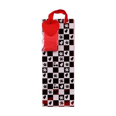 Bolsa de regalo 12.3cm x 12.3cm x 34cm bolsa de vino de la rejilla de ajedrez -  Miniso
