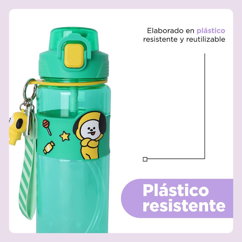 Tomatodo-de-pl-stico-colecci-n-bt21-con-correa-y-funda-800-ml-chimmy-verde-BT21-6-28270